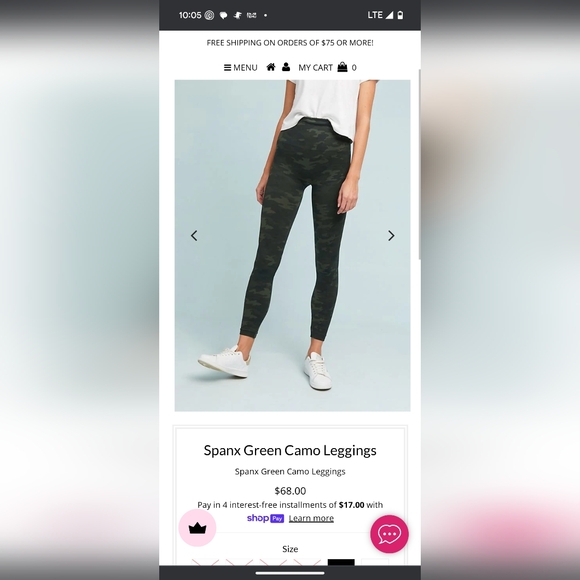 Pants - SPANX leggings camo color size large